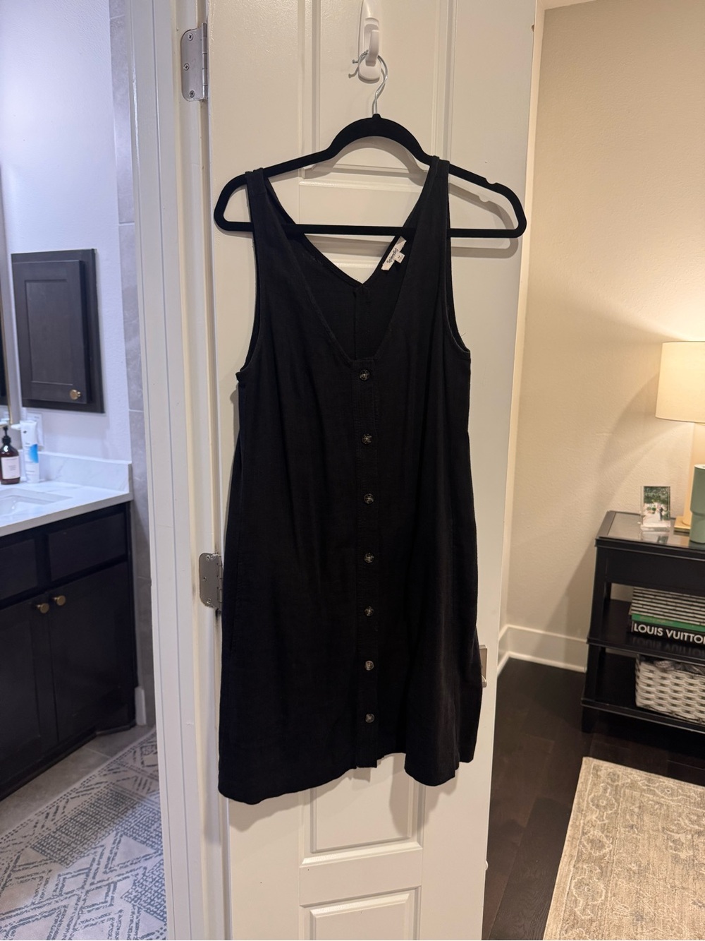 Splendid Black Button-Front Mini Dress